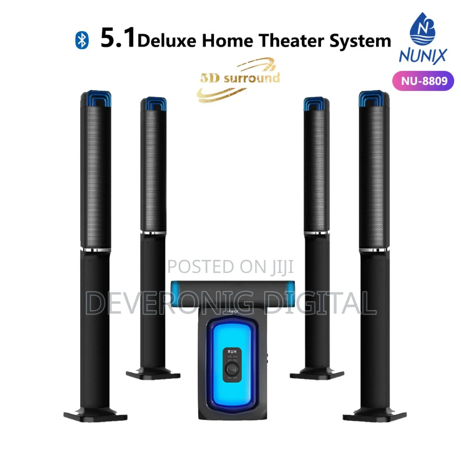 Nunix 5.1ch Deluxe Home Theater System Super Music System-Nu Woofer