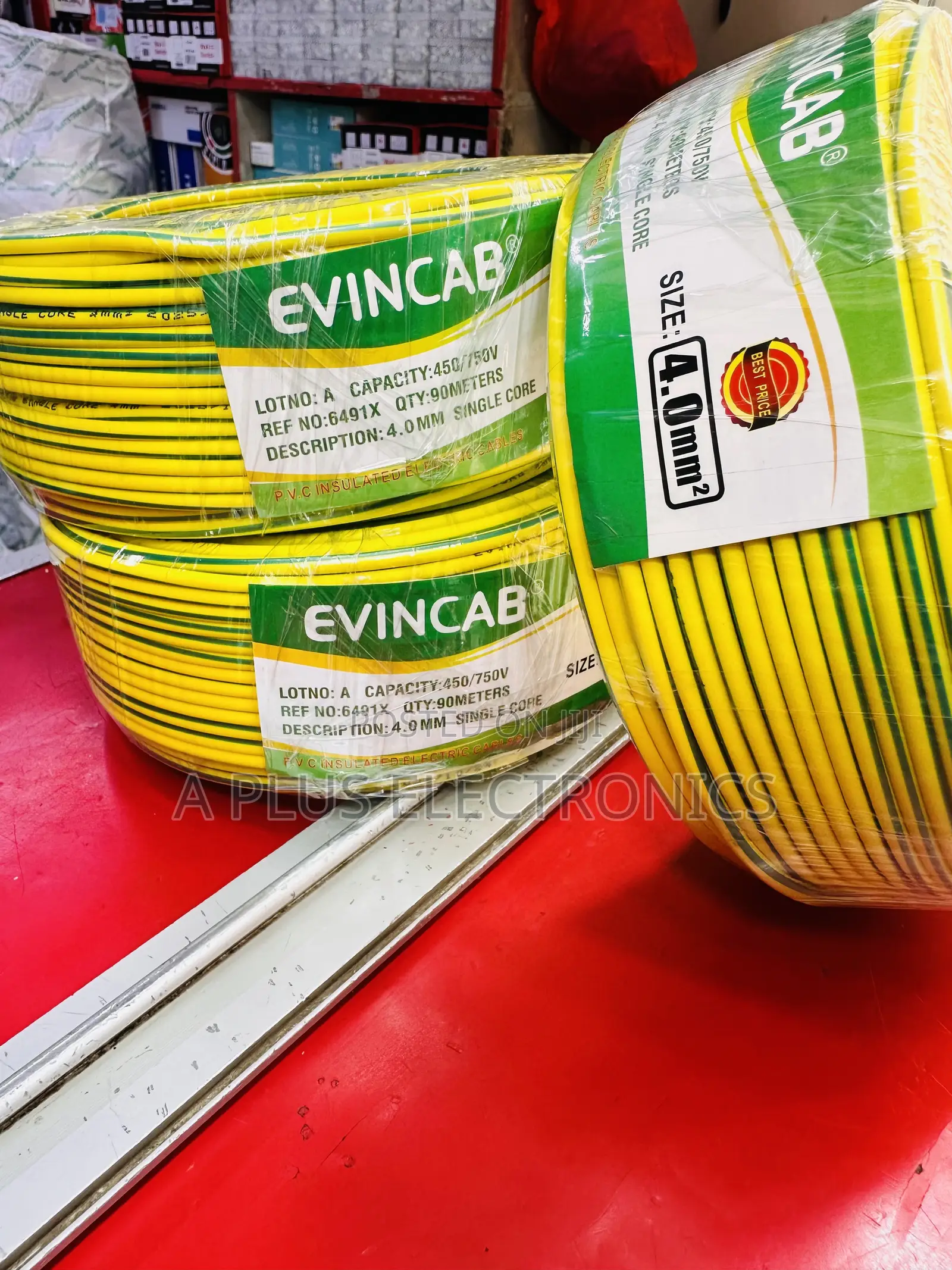 Evincab 4.0mm Single Core Cable 90m(Yellow Green) –Grounding