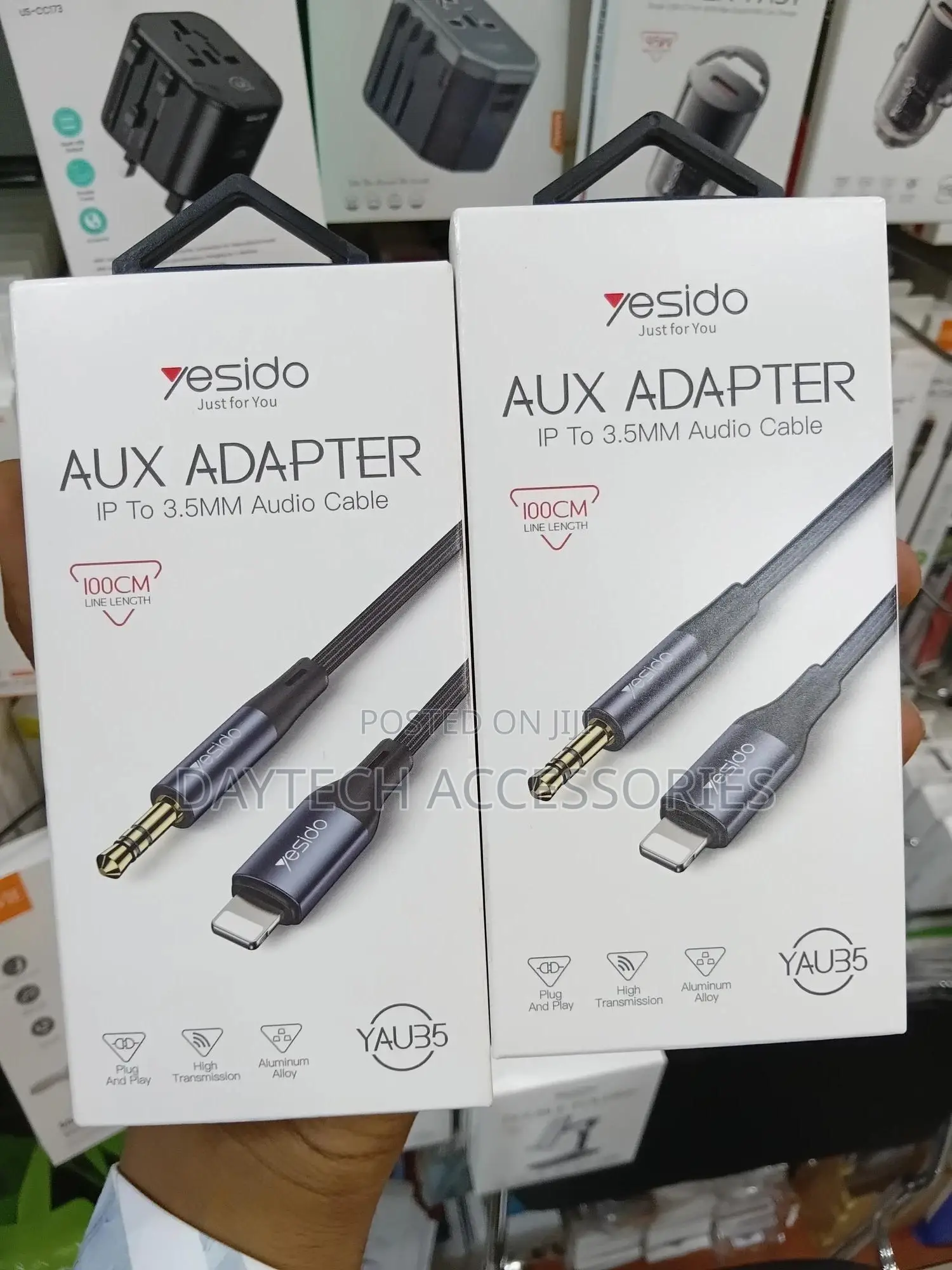 Yesido Lightning to 3.5mm Aux Audio Cable - 1m