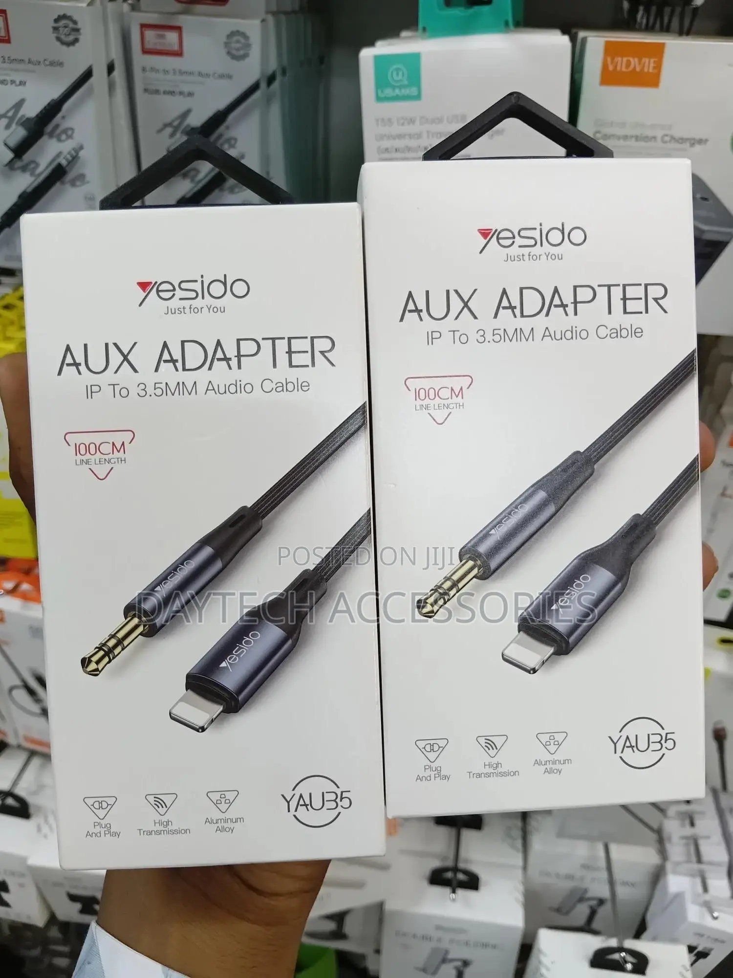 Yesido Lightning to 3.5mm Aux Audio Cable - 1m
