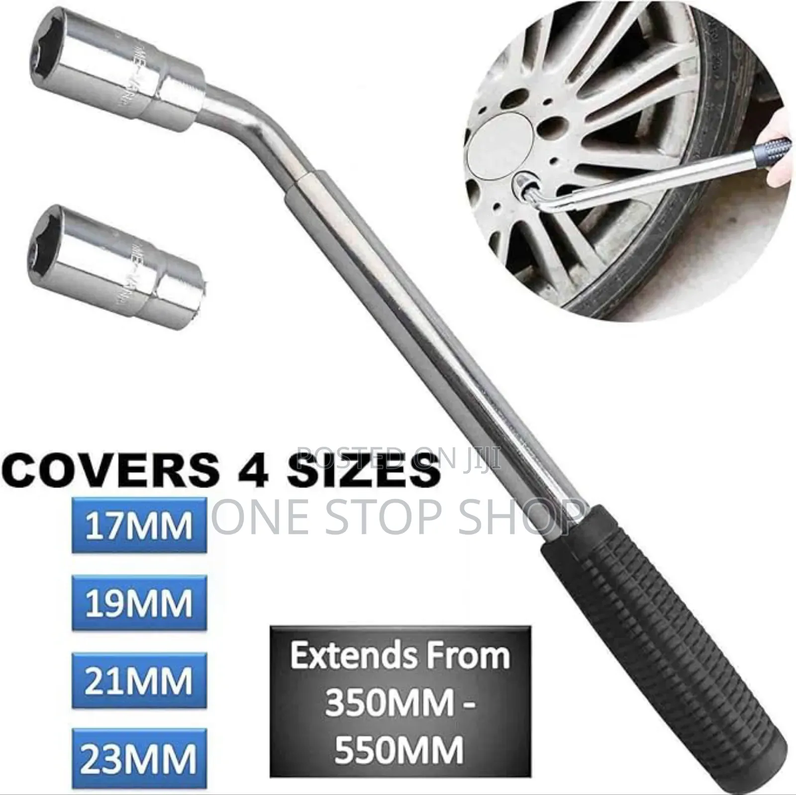 Telescopic Wheel Nut Wrench L Type Covers 4sizes 17/19/21/23mm