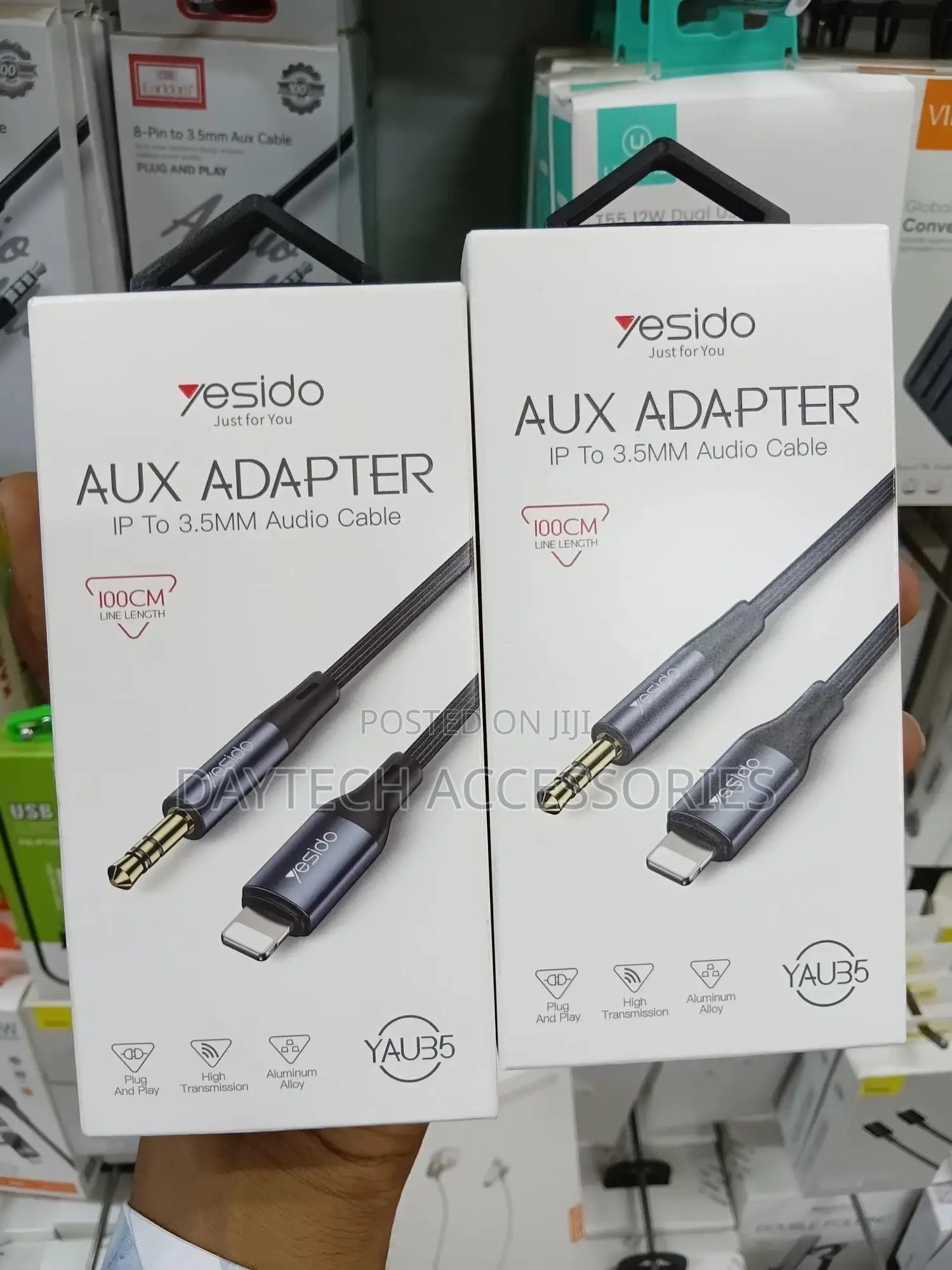 Yesido Lightning to 3.5mm Aux Cable - Black