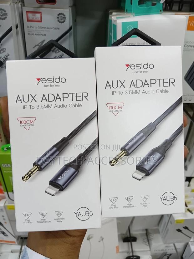 Yesido Lightning to 3.5mm Aux Cable - Black