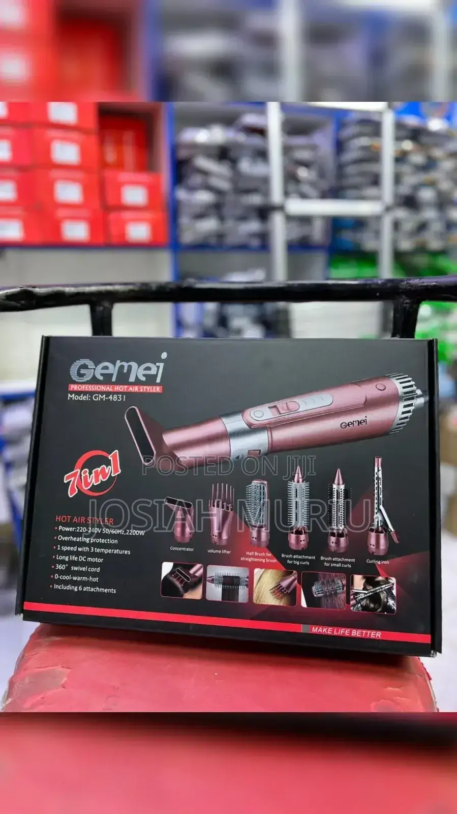 Gemei 7-in-1 Professional Hot Air Styler, Model Gm-4831.