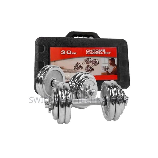 Chrome Dumbells 30kg With Case - main view