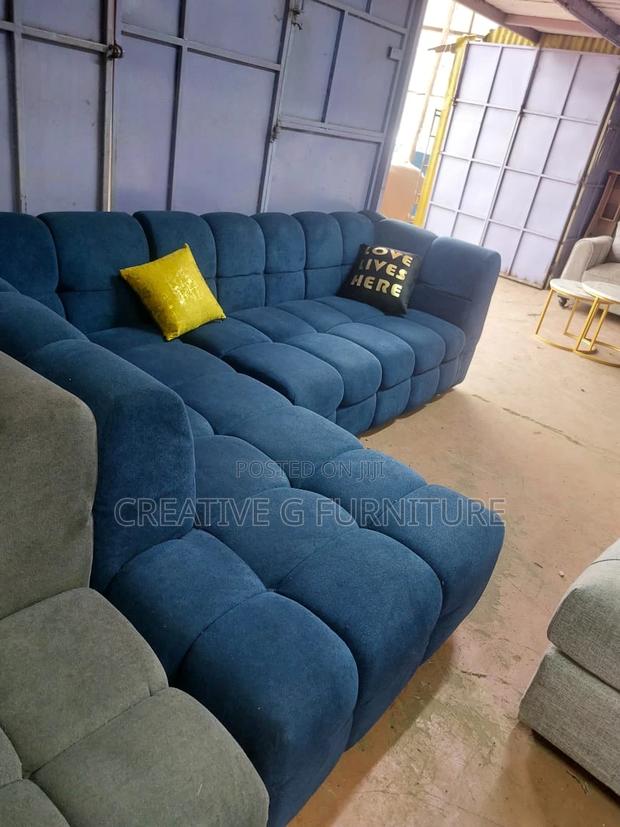 Comfy Blue 6-Seater Sofa - thumbnail 2