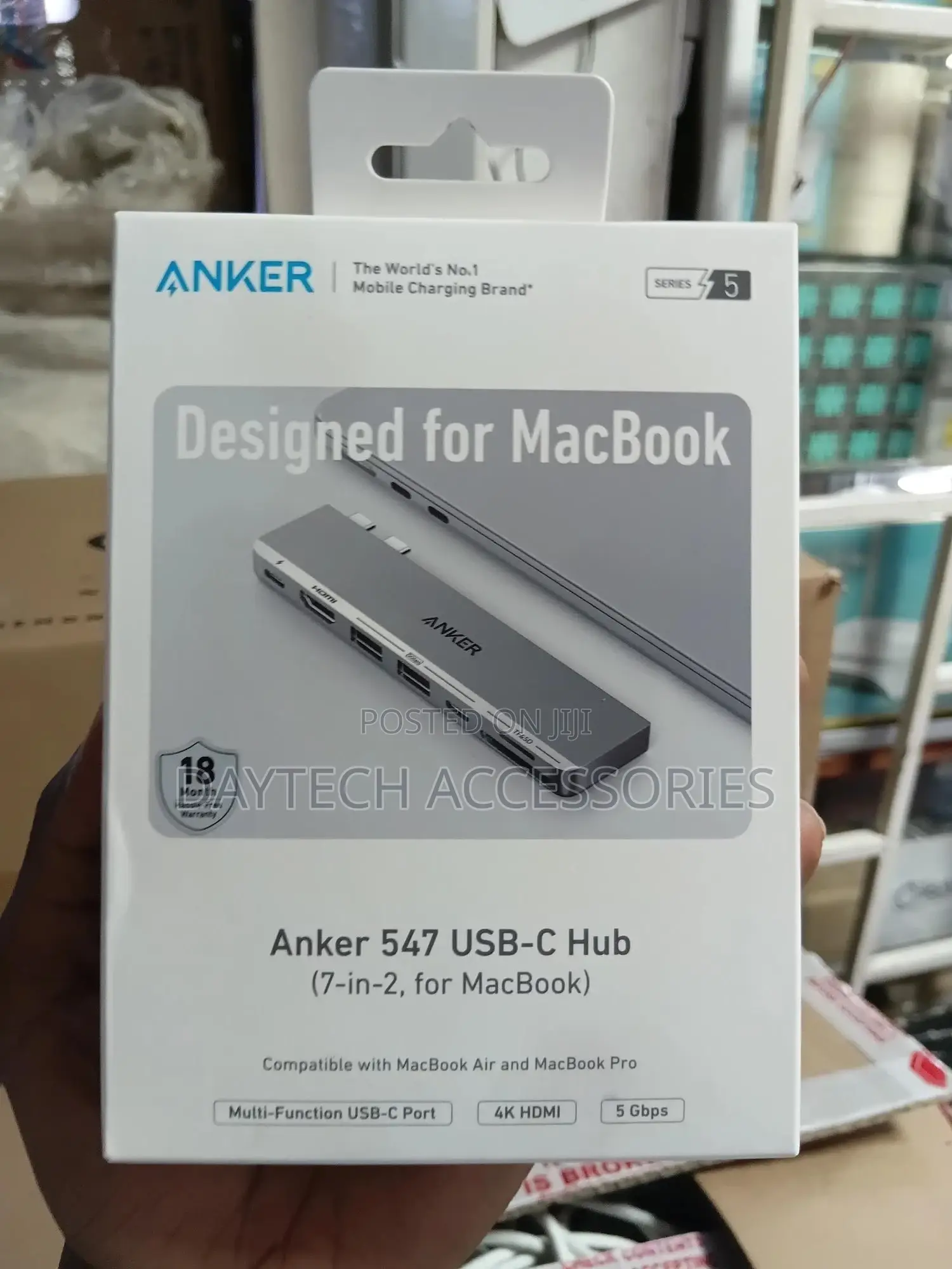 Anker 547 Usb-C Hub (7-in-2 for Macbook, 100w) – A8354ha1 – Grey