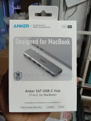 Anker 547 Usb-C Hub (7-in-2 for Macbook, 100w) – A8354ha1 – Grey