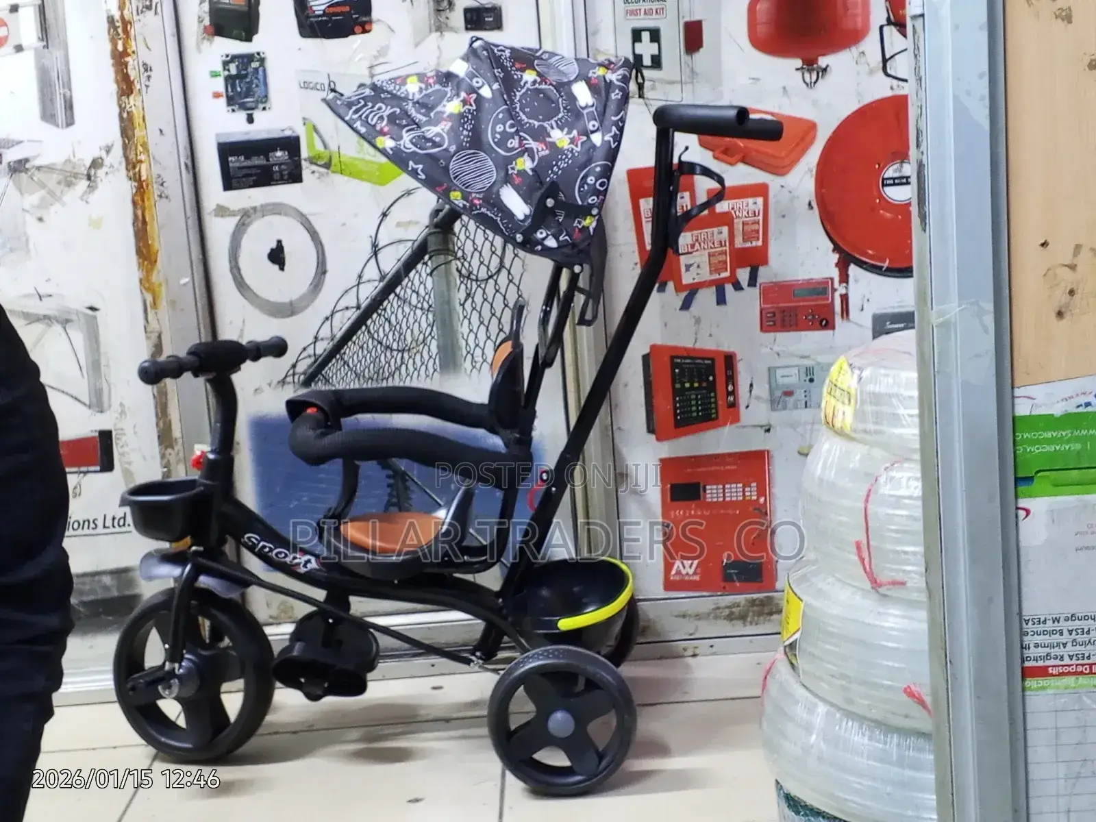 Kids Tricycle With Push Handle and Canopy