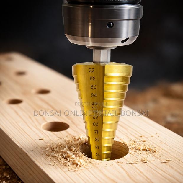 HSS Titanium Step Cone Drill Bits 3pcs 4–12/20/32mm Hex Shank - thumbnail 4