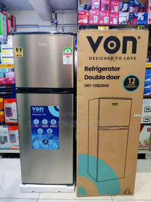 Von 138ltrs Double Door Refrigerator (Grey) Vnf/138l