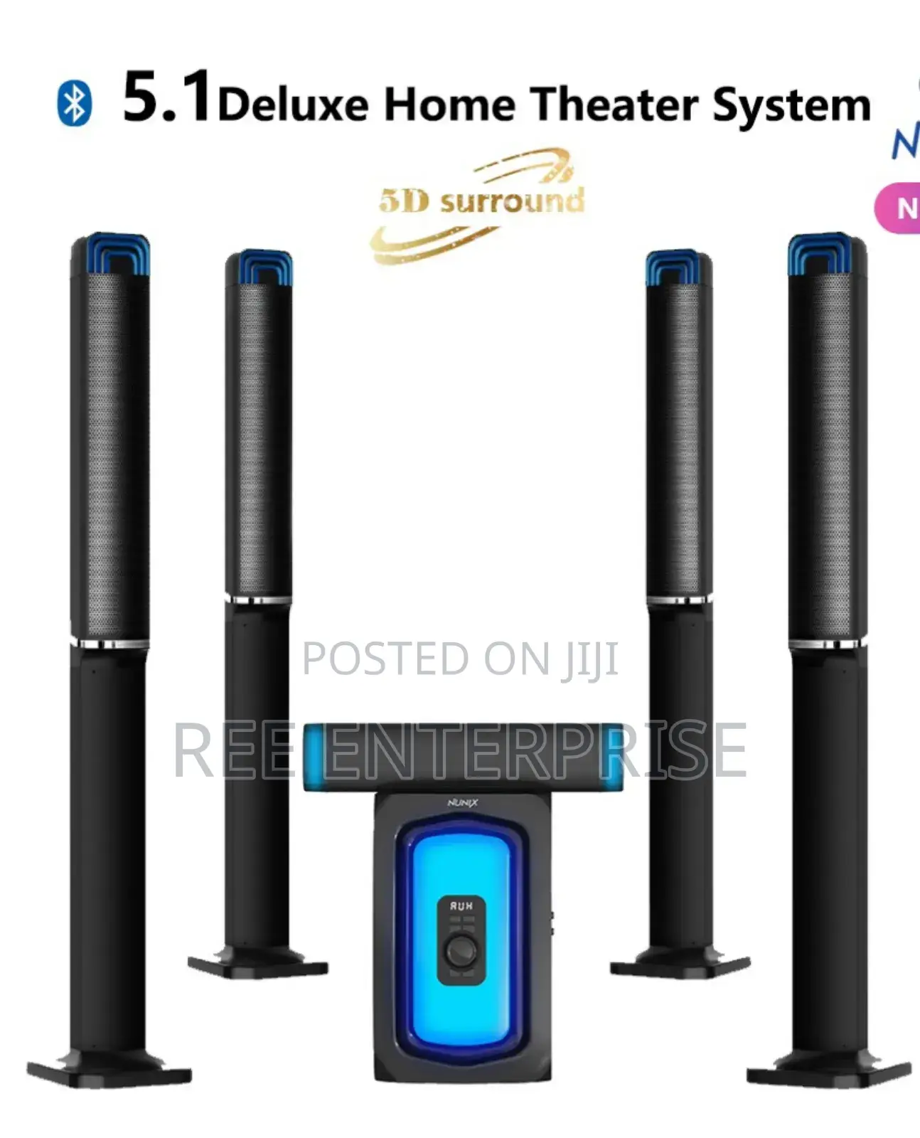 *Nunix* 5.1ch Deluxe Home Theater System Super Music System-Nu Woofer