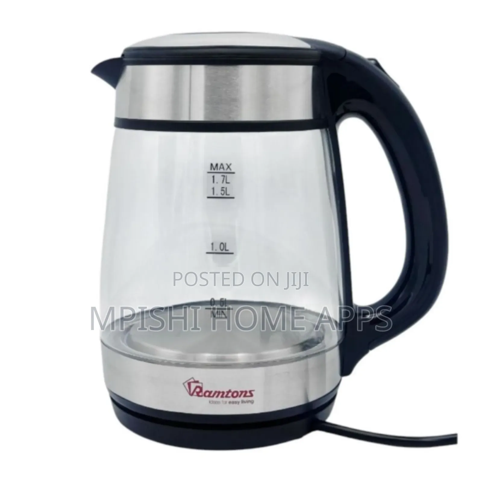 Cordless Glass Jug Kettle 1.7 Liters- Rm/566
