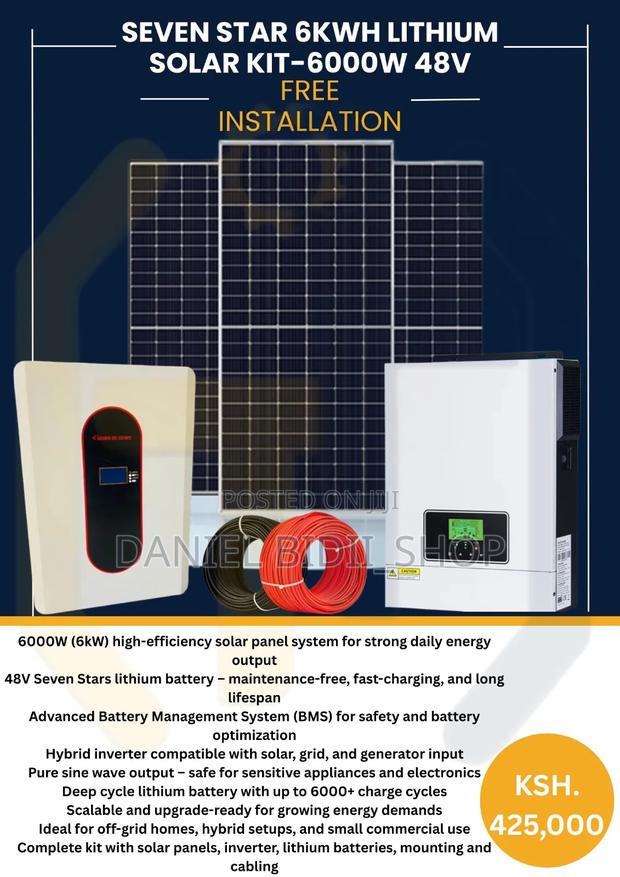 Seven Star 6kwh Lithium Solar Kit 6000w 48v