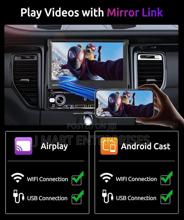 Wireless Carplay 7inch Single Din Touchscreen Radio - thumbnail 2