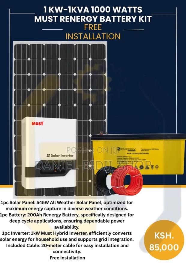 1kw-1kva 1000watts Must R-energy Battery Kit - main view