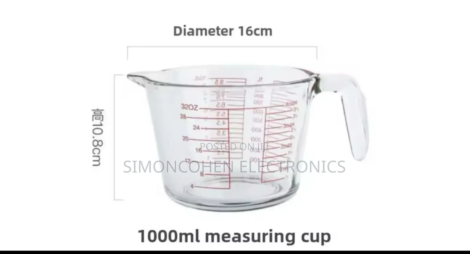 1000ml Glass Measuring Cup With Scale And Handle
