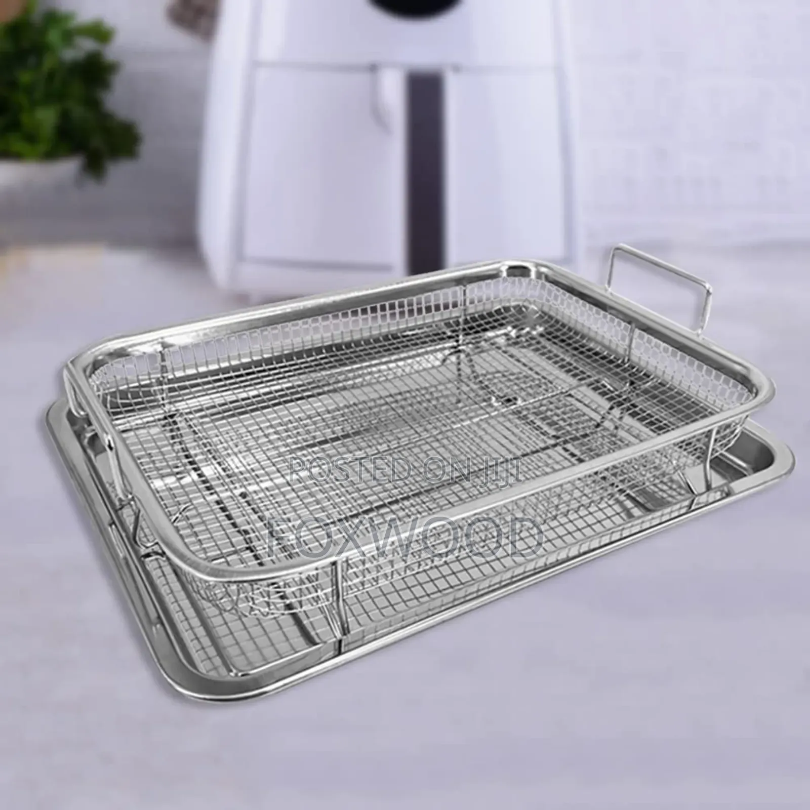 Stainless Steel Air Fryer Basket and Tray Set