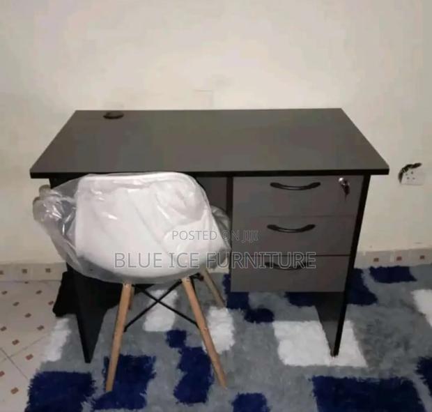 1m Grey Office Desk and Eames Chair