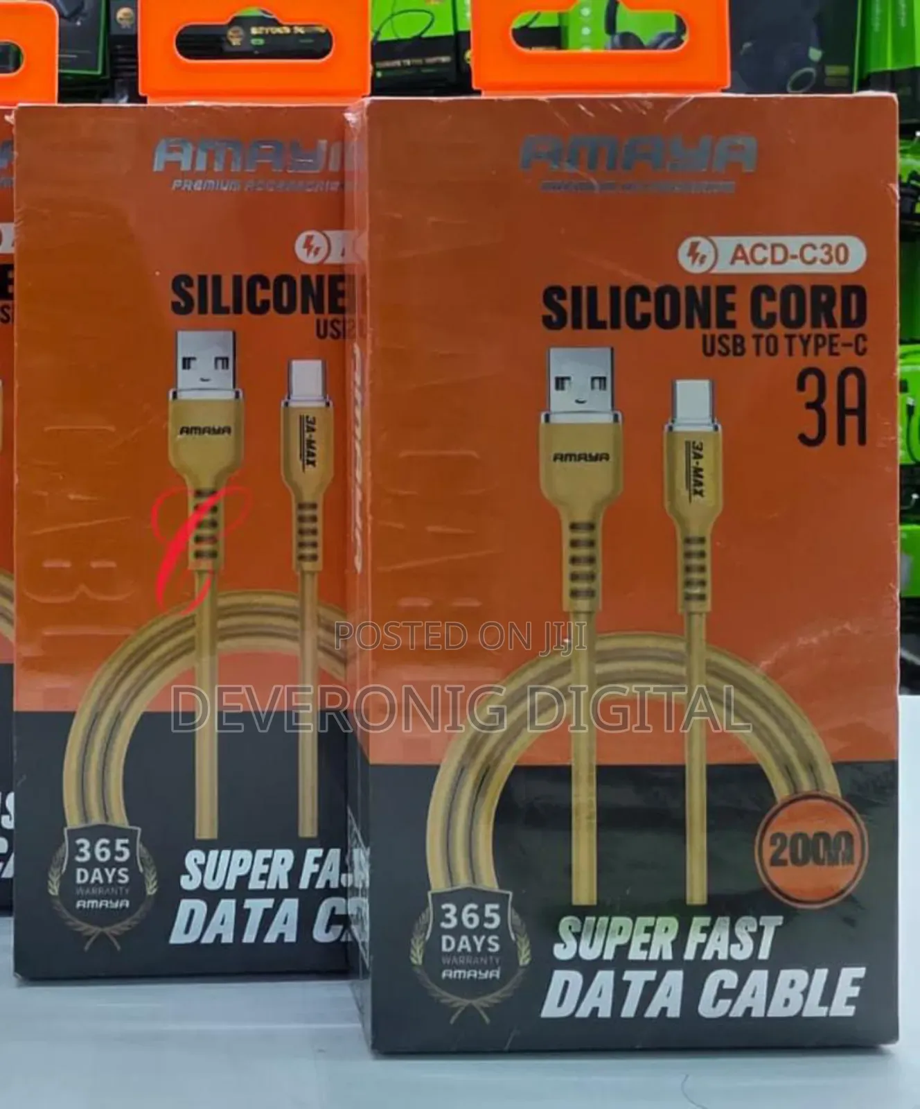 Amaya Acd-C30 3a *Type C Silicone Cord Type C Usb Super Fast Cables