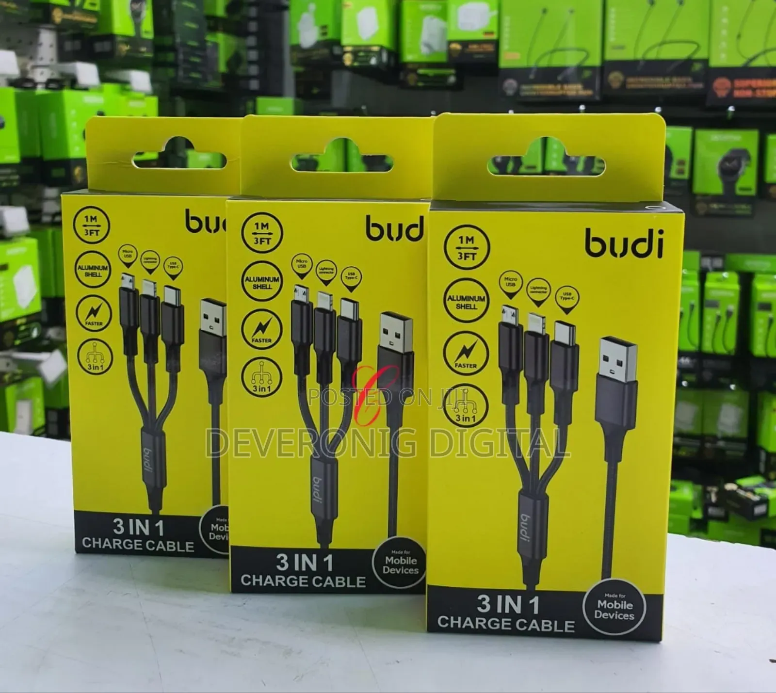 Budi Dc203a8b 3 in 1 Fast Charging Cables