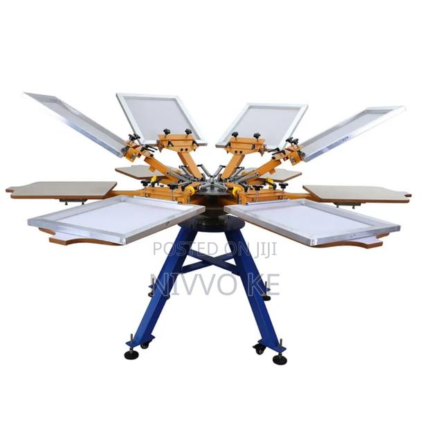 Six-Ink Six-Position Textile Screen Printing Press