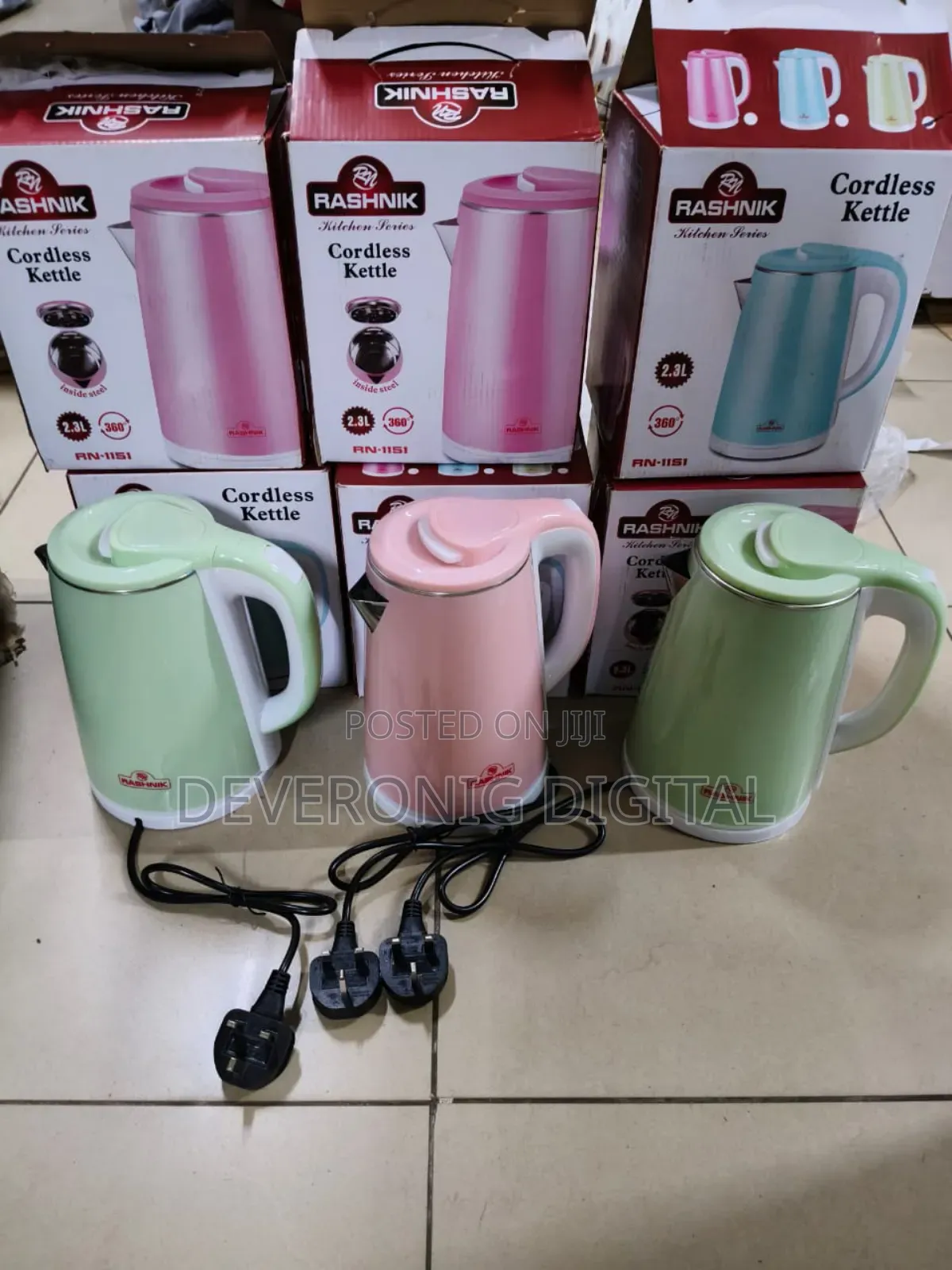 Rashnik Electric Kettle Capacity:2.3 Litres -1500 Watts.