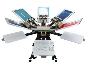 6-Color Carousel Screen Printing Press With Six Working Stations