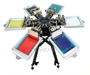 Six-Station Rotary Screen Printer With Six Color Capacity