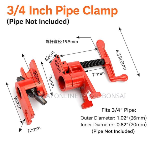 3/4 Inch Heavy Duty Pipe Clamp for Woodworking Projects - main view