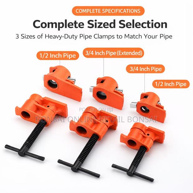 3/4 Inch Heavy Duty Pipe Clamp for Woodworking Projects - thumbnail 4