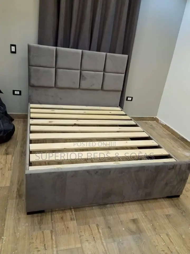 5x6 Modern Grey Fabric Bed Frame