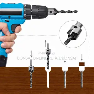 7pcs Wood Countersink Drill Bit Set With Adjustable Stop Collar