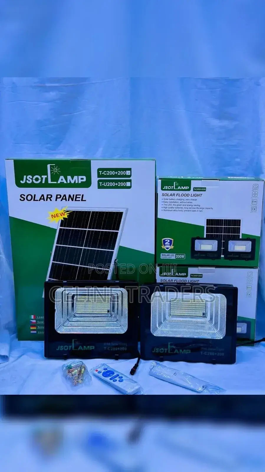 Jsotlamp T-C200+200 Twin 200w Solar Floodlights,