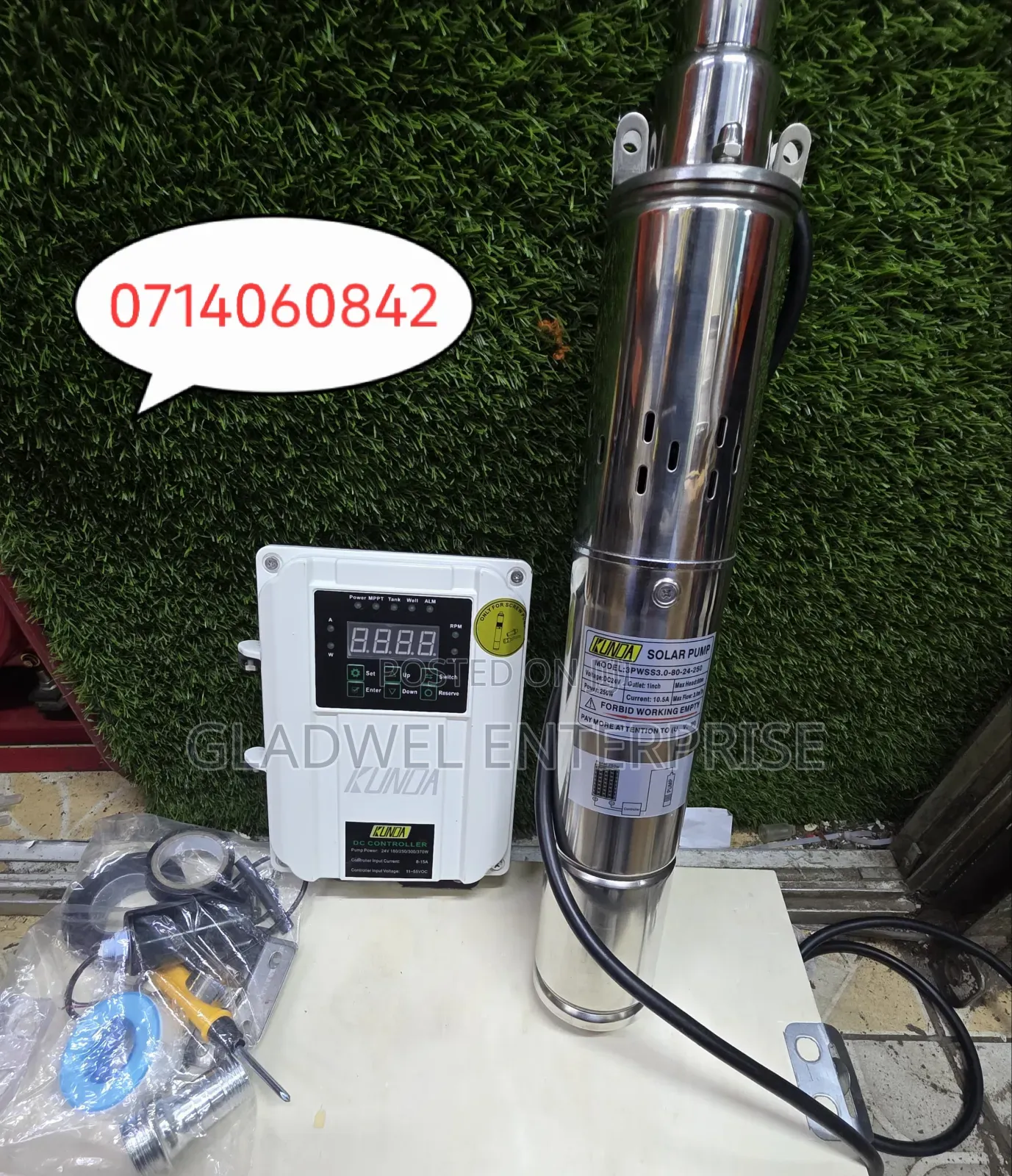 Solar Submassible Pump With Control Box 80m 250watts
