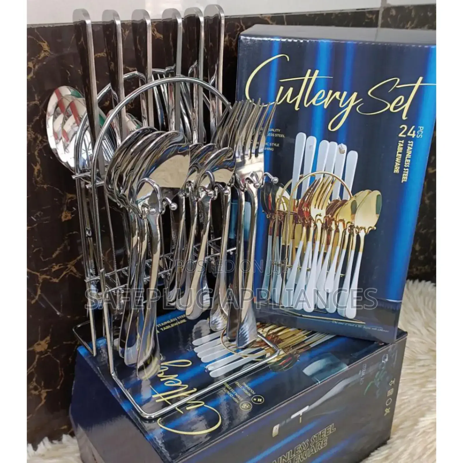 24-Piece Silver Cutlery Set – High-Quality Stainless Steel Cutlery