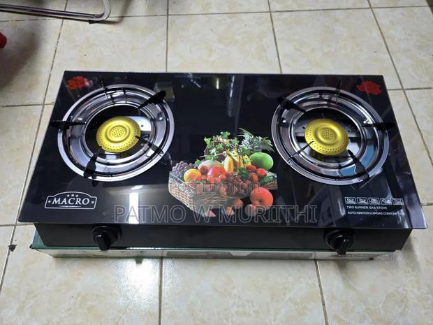 Macro Gas Cooker 2 Burner Glass Table Top