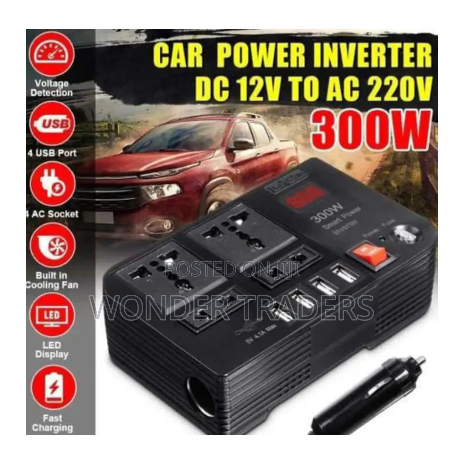 *300w Car Power Inverter Dc to Ac 12v to 220v