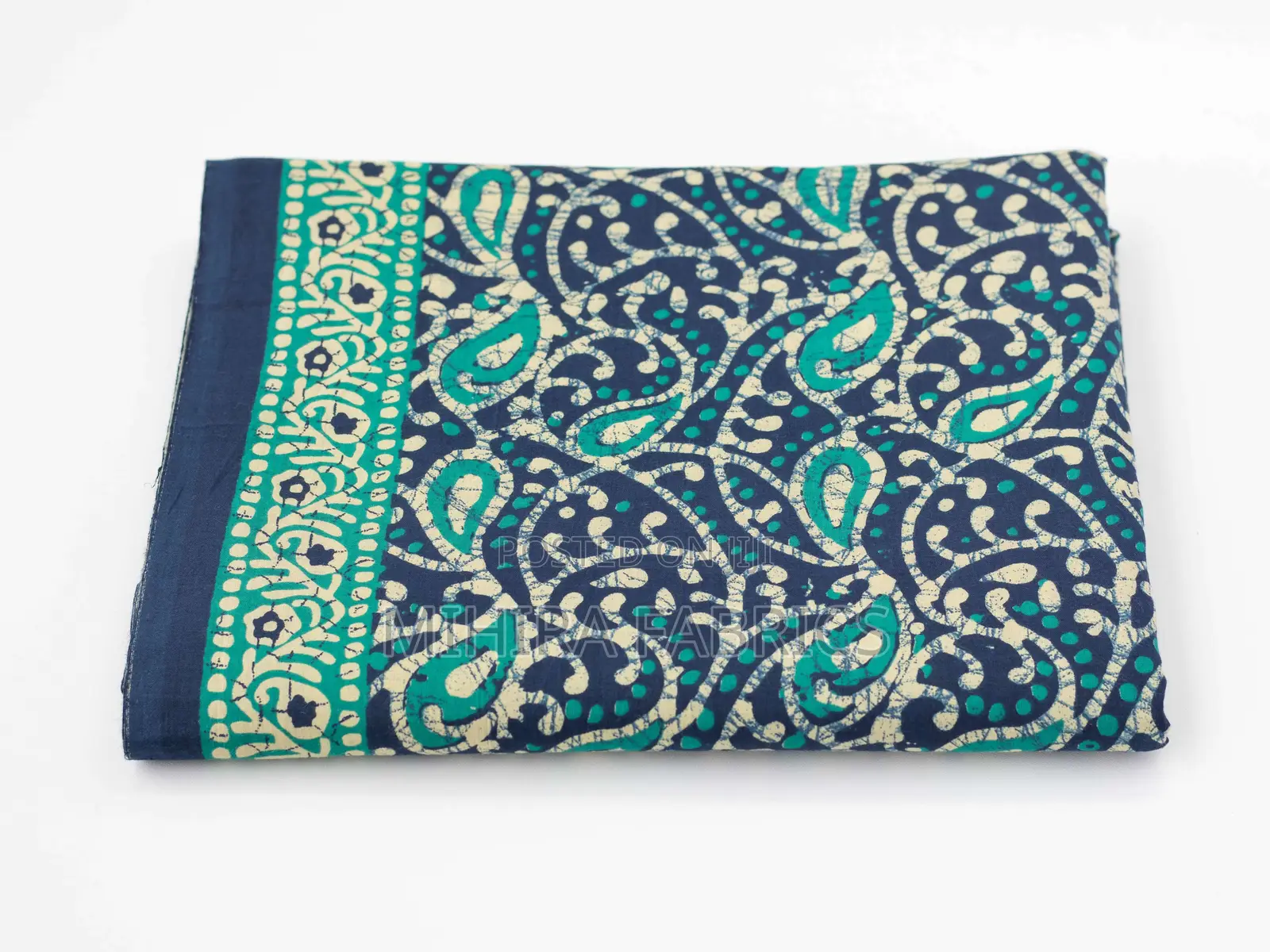 100% Cotton Fabric - Blue Green