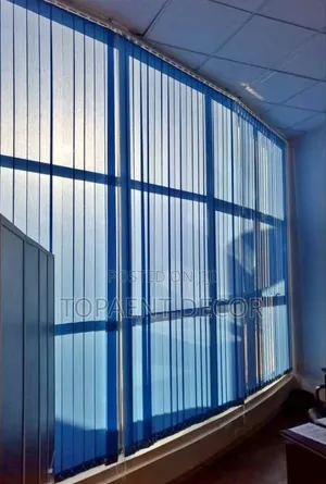 Sky Blue Wide Office Windows Vertical Office Blinds