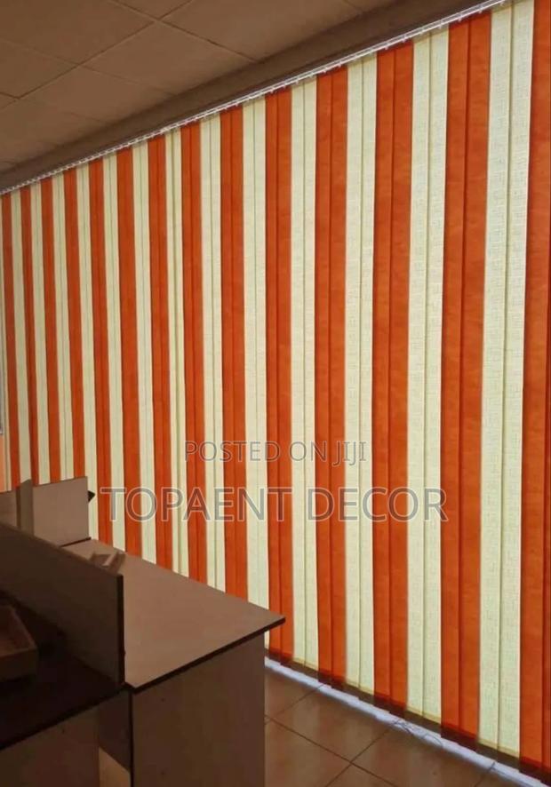 Orange And Cream Vertical Office Window Blinds For Sunlight Protection