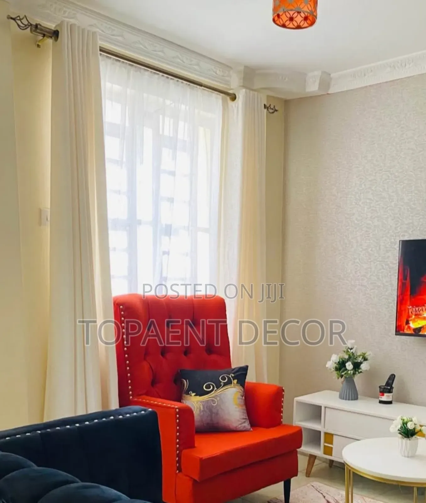 Cream Elegant Window Curtains And Plain Sheers