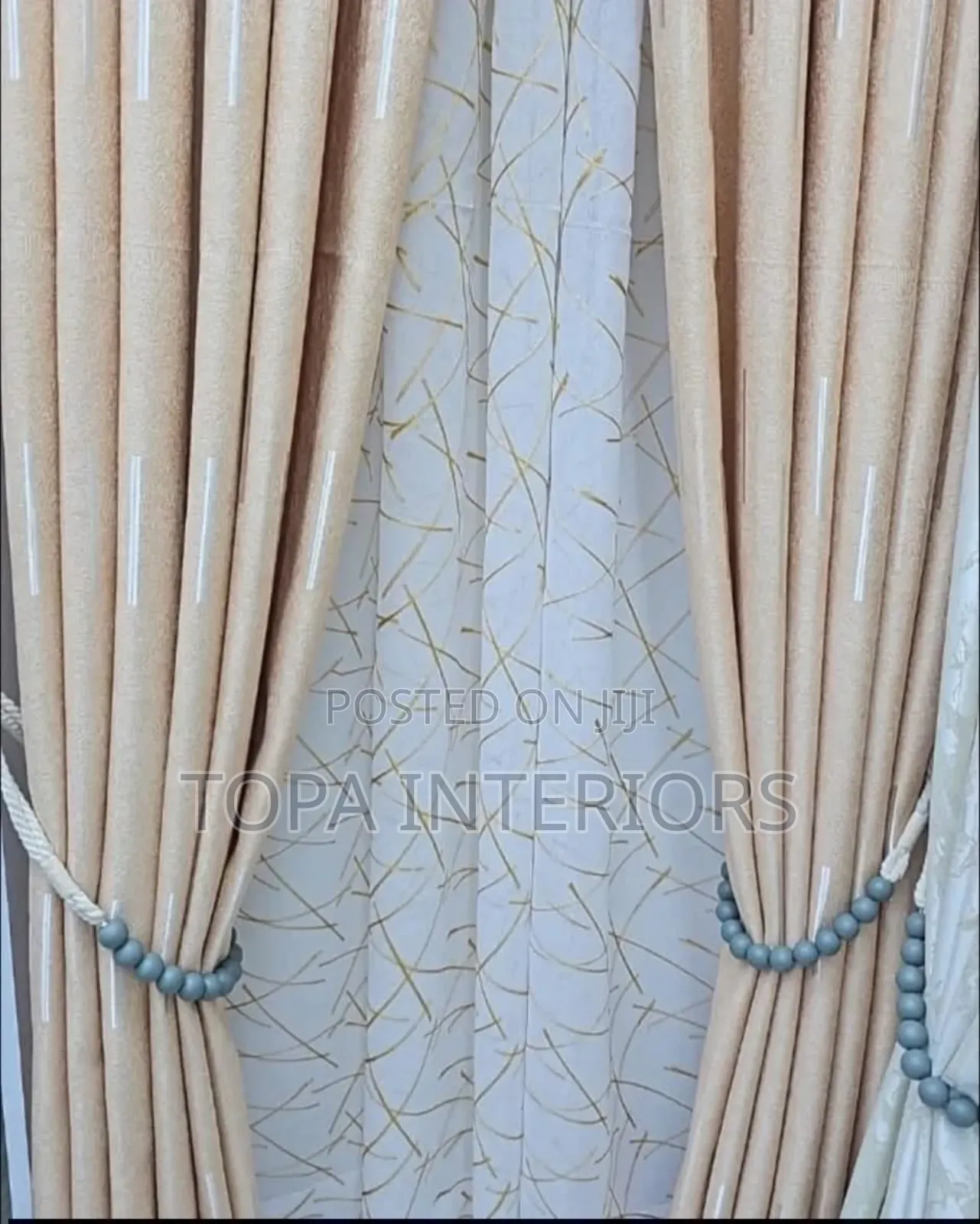 Window Covering Beautiful Beige Curtains for House Privacy