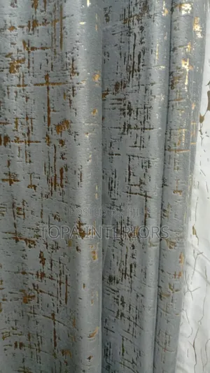Grey Velvet Curtains With Gold Patterns