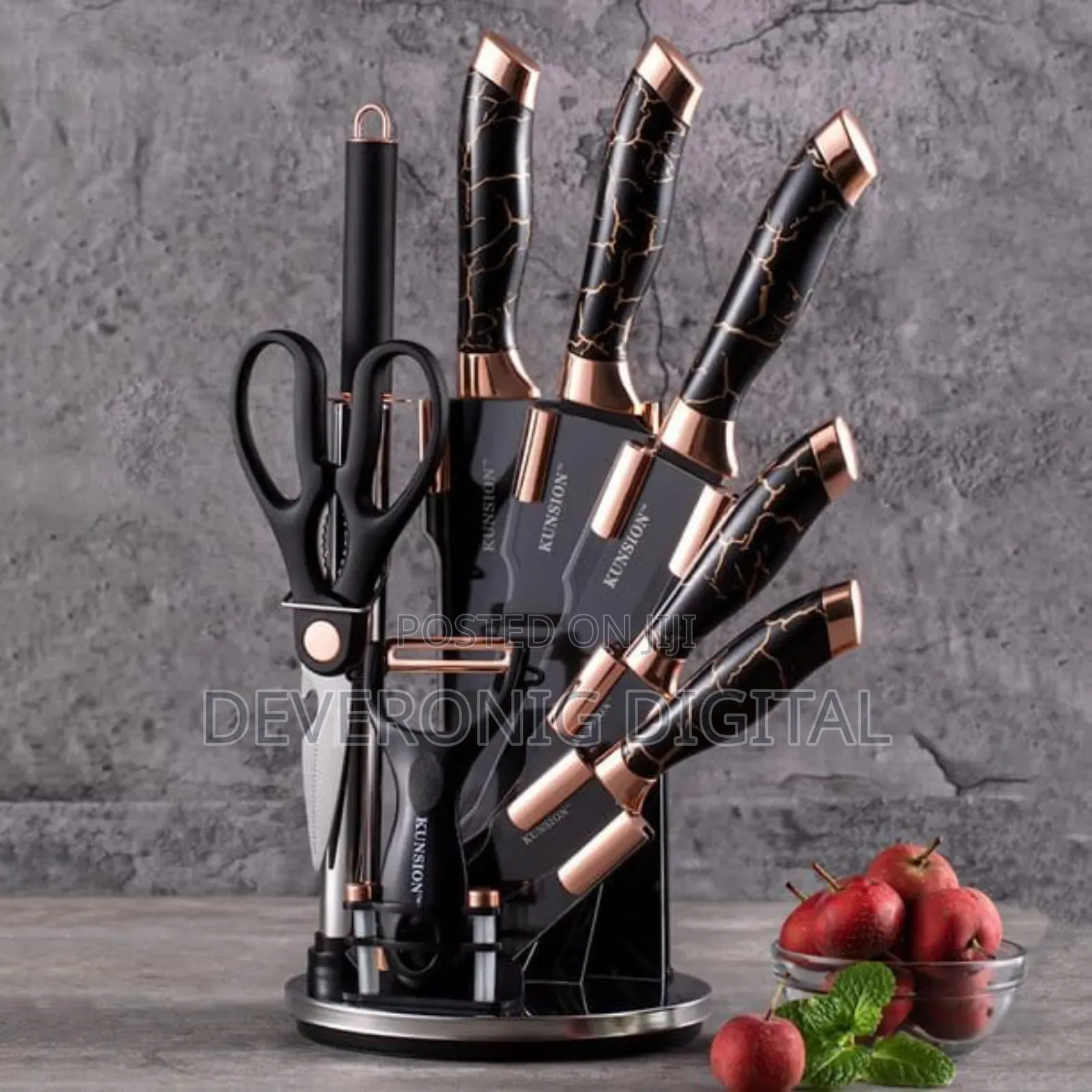 Unique Knife Set Marble Black
