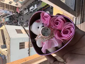 Valentine Gift Set. Gift Box With Flowers , Teddy and Watch Availab