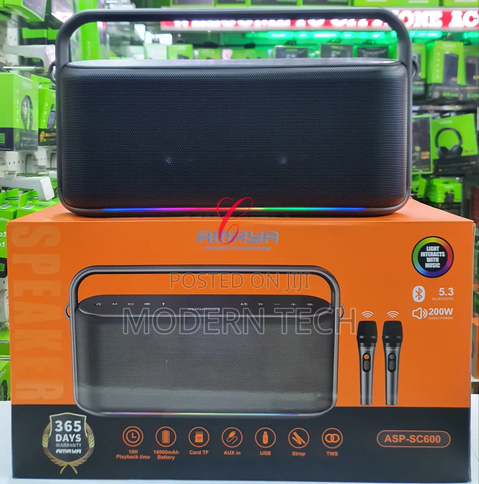 Amaya Asp-Sc600 *200w* Audio Power Speaker With Mics