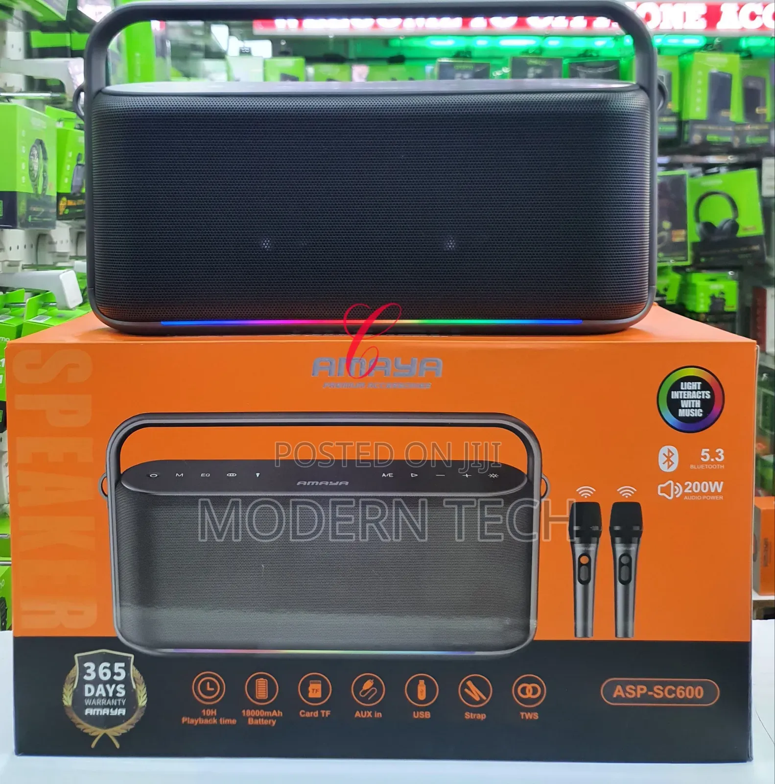 Amaya Asp‐Sc600 High‐Power 200w Bluetooth Speaker for Events