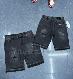 Chrome Hearts-Style Denim Shorts/Jorts