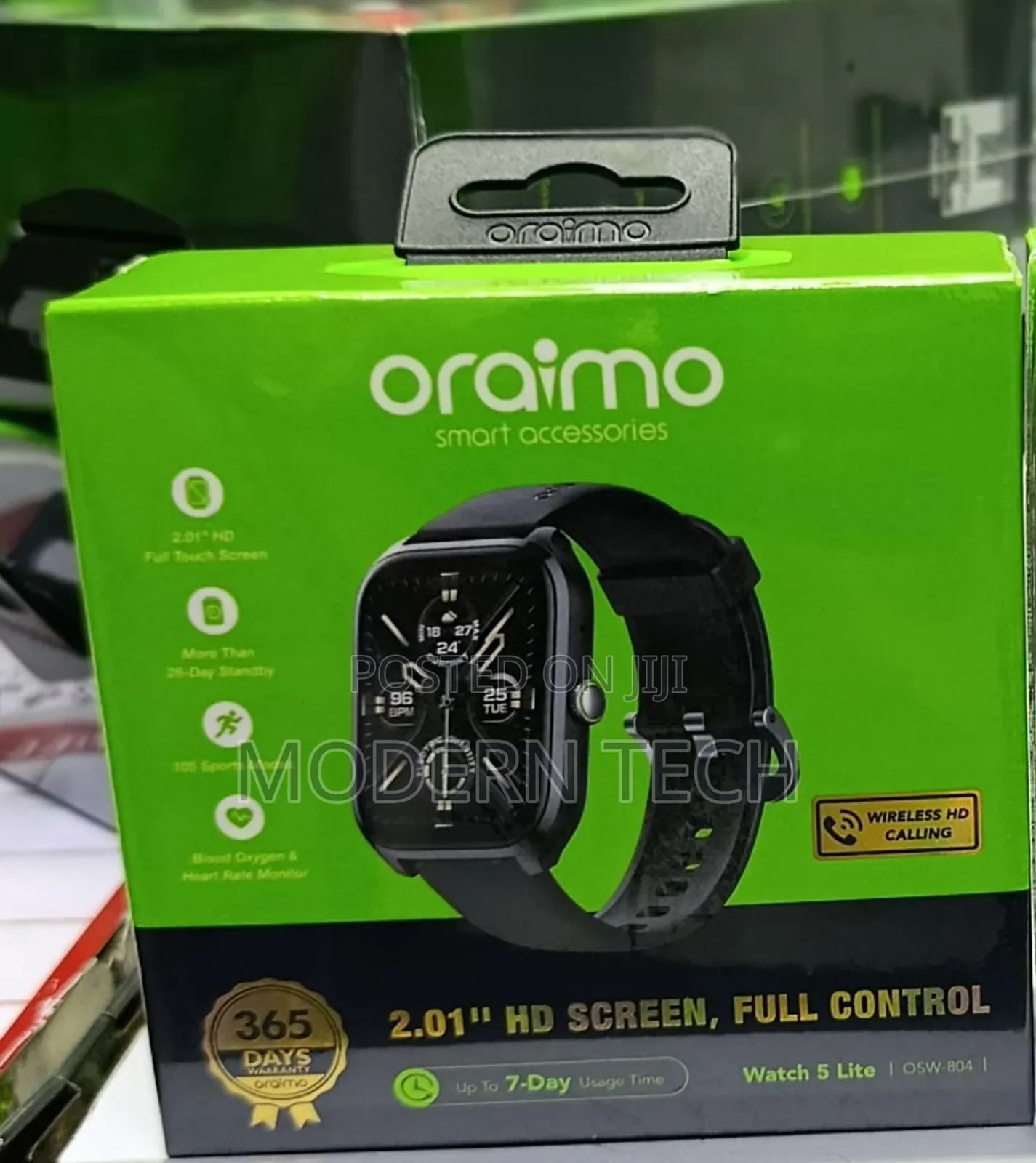 Oraimo Watch 5 Lite 2.01" Hd Ip68 Smart Watch